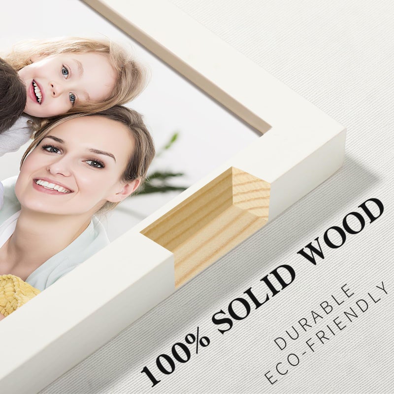 WUTL Picture Frames 8x10 2 Pack Made of Solid Wood White for Wall Mounting and Tabletop Display - Image 2